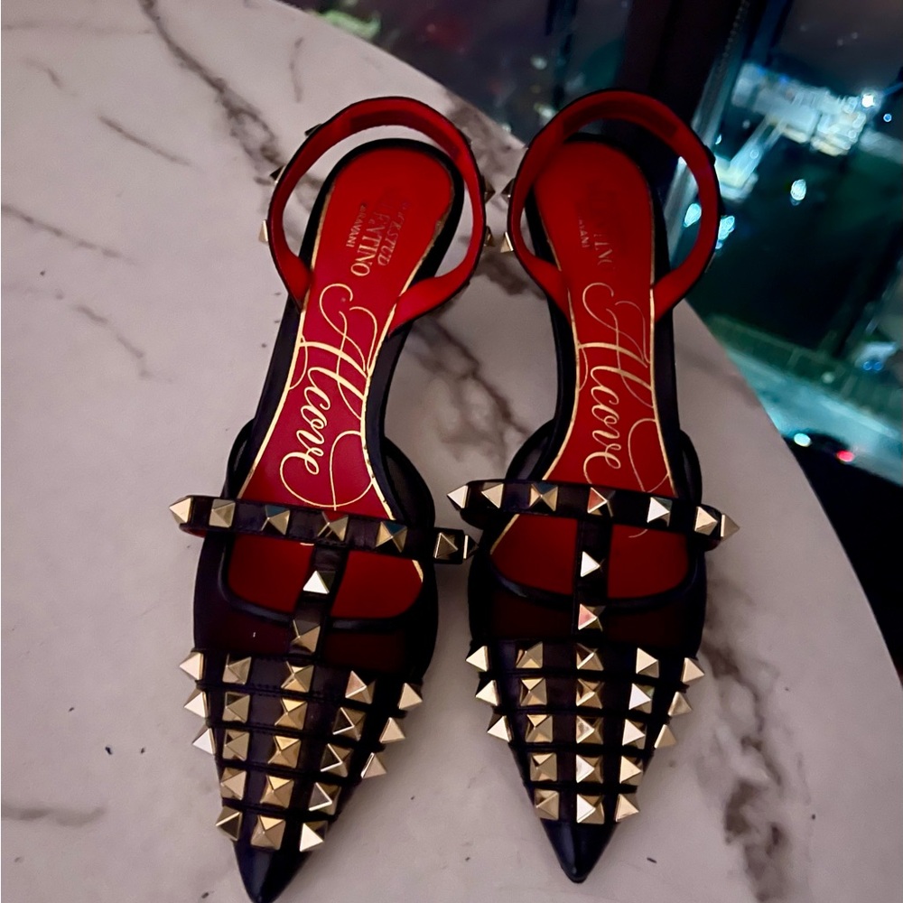 Rockstud Alcove mesh and parent leather slingback pumps. Size 35.5 - Picture 5 of 6